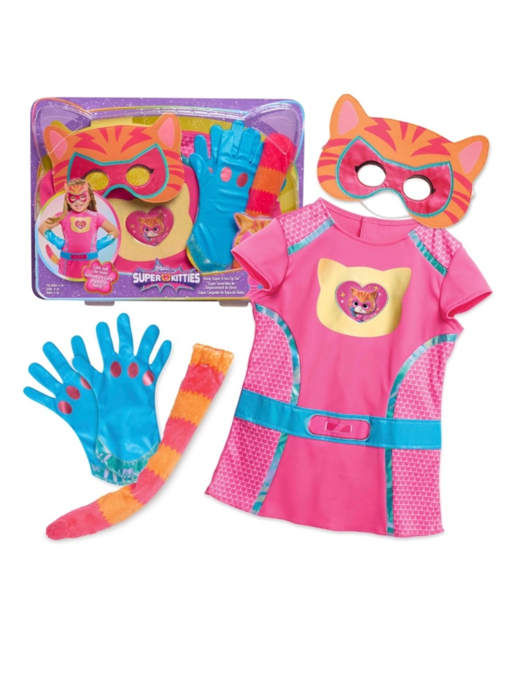 Disney Junior SuperKitties Ginny Dress Up Costume Set, 5-Piece Superhero Outfit